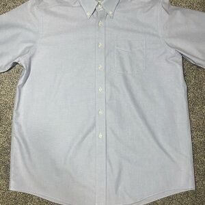 L.L.Bean Mens Wrinkle Resistant Button Down Shirt Light Blue 16.5 32 Cotton